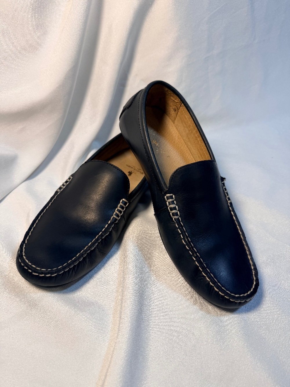 Polo Ralph Lauren Men’s Black Leather Driving Loafers Moccasins Size 10.5D